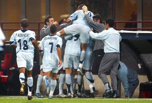 Torjubel Porto Fußball EC 1 Herren Champions League 2005 2006, FC Porto Gruppe pan11325 Mailand Freude, Begeisterung,  