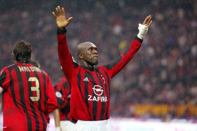 Clarence Seedorf (Milan) - Torjubel Fußball Herren Serie A 2005 2006, 1. Italienische Liga, AC Mailand Gruppe Mailand Begeisterung, Freude,