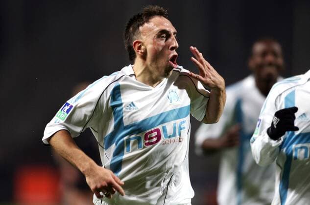 Franck Ribery (Marseille) - Torjubel Fußball Herren Ligue Une 2005 2006, 1. französische Liga, Olympique de Marseille, OM Einzelbild pan11501 Marseille Freude,  