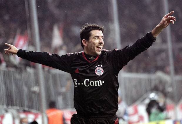 Roy Makaay (Bayern) - Torjubel Fußball EC 1 Herren Champions League 2005 2006, FC Bayern München Einzelbild München Freude,
