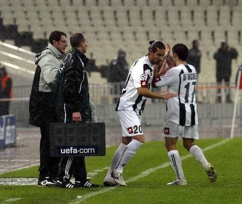 Auswechslung Udine - Fausto Rossini kommt für David di Michele -  Fußball EC 1 Herren Champions League 2005 2006, Udinese Calcio Gruppe Athen