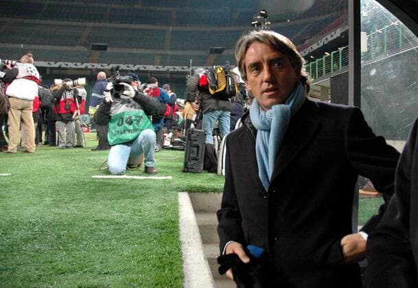 Trainer Roberto Mancini (Inter) im Visier eines Kameramanns -  Fußball EC 1 Herren Champions League 2005 2006, FC Internazionale Mailand Totale Mailand