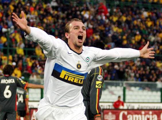 Esteban Cambiasso (Inter) - Torjubel -  Fußball Herren Serie A 2005 2006, 1. Italienische Liga, FC Messina - FC Internazionale Mailand 1:2, Vdig Einzelbild Messina Freude,