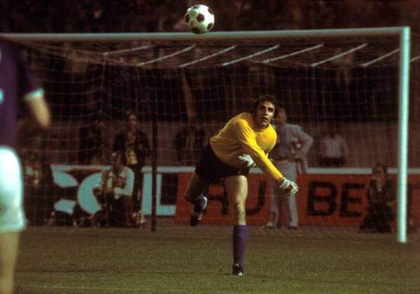 Torwart Jürgen Croy (DDR) - Abwurf Fußball WM Herren Weltmeisterschaft 1974, Länderspiel, Nationalmannschaft, Nationalteam, Nationaltrikot, Vdia Einzelbild Gruppe 1 Hamburg Dynamik,