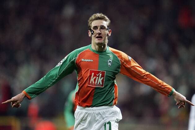 Miroslav Klose (Bremen) - Torjubel Fußball EC 1 Herren Champions League 2005 2006, SV Werder Bremen Einzelbild Bremen Freude,