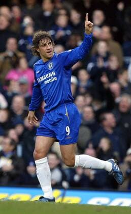 Hernan Crespo (Chelsea) jubelt -  Fußball Herren English Premier League 2005 2006, 1. Englische Liga, Chelsea FC London Einzelbild London Freude,