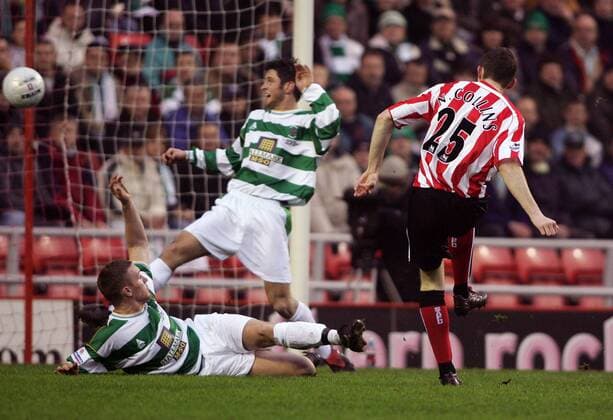 Neill Collins (re., Sunderland) trifft zum 1:0, -  Fußball Herren English FA Cup 2005 2006, Englischer Pokal, Sunderland FC - Northwich Victoria FC 3:0, Vdig Gruppe Sunderland