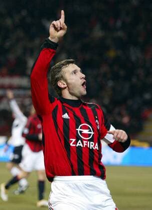 Andriy Shevchenko (Milan) - Torjubel Fußball Herren Serie A 2005 2006, 1. Italienische Liga, AC Mailand Einzelbild Mailand Freude,