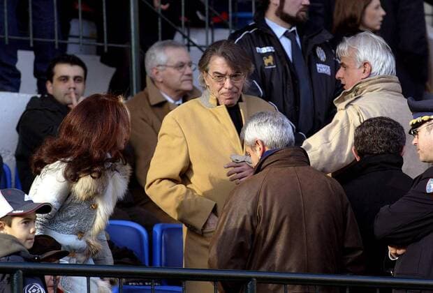 Präsident Massimo Moratti (Inter) auf der Tribüne -  Fußball Herren Serie A 2005 2006, 1. Italienische Liga, Internazionale Mailand Gruppe Siena