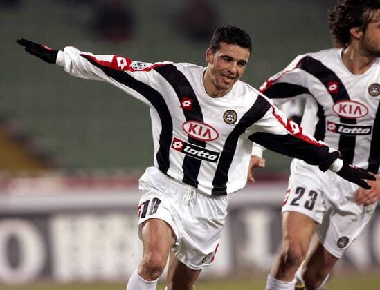 Antonio di Natale (Udine) - Torjubel -  Fußball Herren Coppa Italia 2005 2006, Italienischer Pokal, Pokalspiel, Serie A, 1. Italienische Liga Einzelbild Udine Freude,