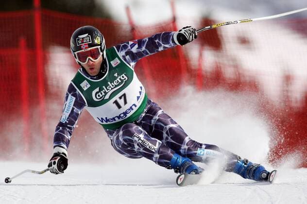 Kjetil Andre Aamodt (Norwegen) Alpiner Skilauf Herren Weltcup 2005 2006, Welt Cup, Worldcup, World, WC, Skisport, Ski Alpin, Abfahrt Einzelbild Lauberhorn Wengen Dynamik,