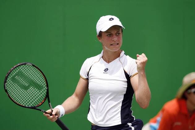 Martina Müller (Deutschland) jubelt Tennis Damen Australian Open 2006, Grand Slam, WTA Tour Einzelbild Melbourne Freude,
