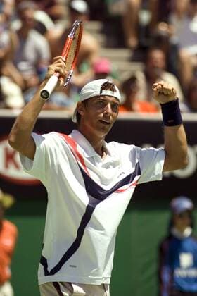 Denis Gremelmayr (Deutschland) jubelt Tennis Herren Australian Open 2006, Grand Slam, ATP Tour Einzelbild Gremelmayer Melbourne Freude,