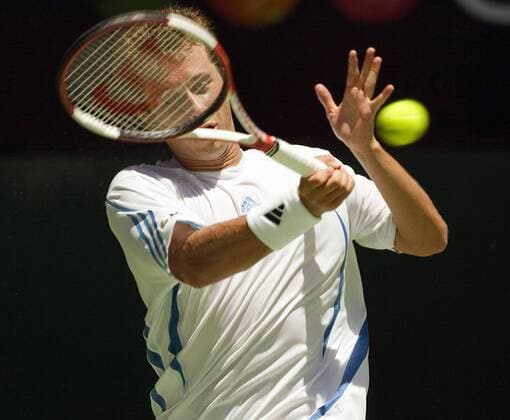 Philipp Kohlschreiber (Deutschland) - Vorhand Tennis Herren Australian Open 2006, Grand Slam, ATP Tour Einzelbild Melbourne Dynamik,