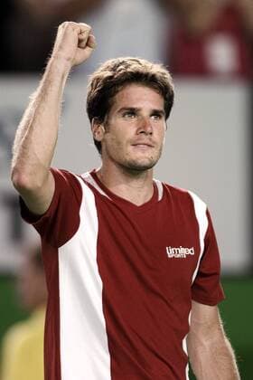 Thomas Haas (Deutschland) jubelt Tennis Herren Australian Open 2006, ATP Tour, Grand Slam Einzelbild Melbourne Freude,