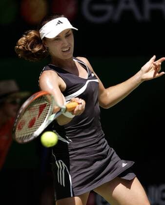 Martina Hingis (Schweiz) - Vorhand Tennis Damen Australian Open 2006, Grand Slam, WTA Tour Einzelbild Melbourne