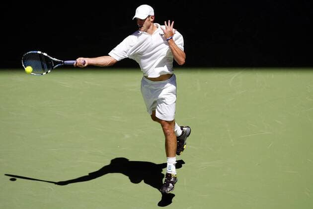 Andy Roddick (USA) - Vorhand Tennis Herren Australian Open 2006, Grand Slam, ATP Tour, Hartplatz, Hardcourt, Hartplatztennis, Hartplatzturnier Einzelbild Melbourne