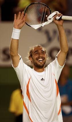 Marcos Baghdatis (Zypern) - Schlußjubel Tennis Herren Australian Open 2006, Grand Slam, ATP Tour Einzelbild Melbourne Freude,