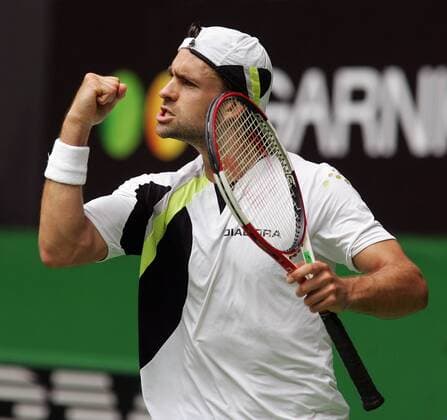 Nicolas Kiefer (Deutschland) - Jubel Tennis Herren Australian Open 2006, Grand Slam, ATP Tour Einzelbild Melbourne Freude, Begeisterung,