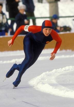 Karin Enke (DDR) Eisschnellauf OS Winter Damen Olympische Spiele 1984, Winterspiele, 1000m, 1000 m, Meter, Vdia Einzelbild Sarajevo