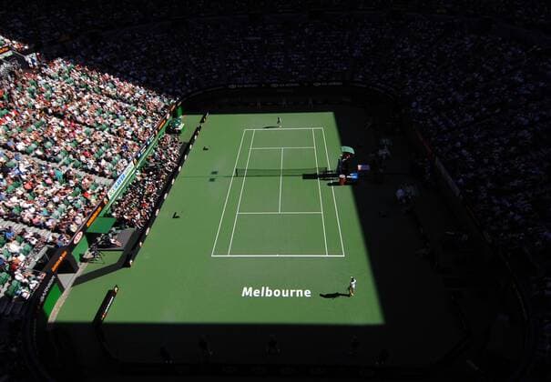 Die Rod Laver Arena während der Australian Open 2006 in Melbourne Tennis Damen Australian Open 2006, Grand Slam, WTA Tour, Hartplatz, Hardcourt, Hartplatztennis, Hartplatzturnier Totale Melbourne Park Melbourne