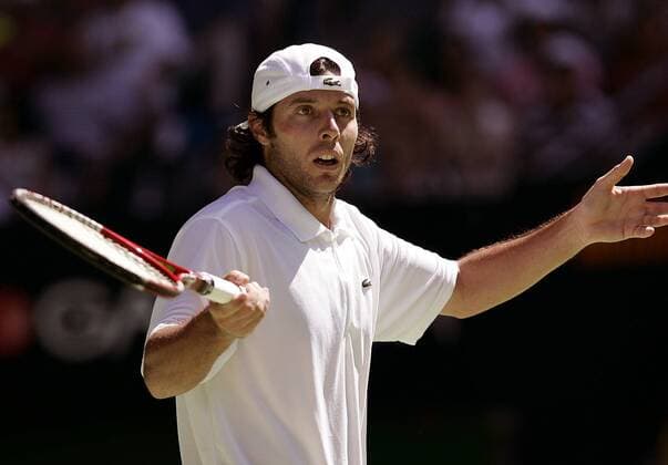 Sebastien Grosjean (Frankreich) beschwert sich Tennis Herren Australian Open 2006, Grand Slam, ATP Tour Einzelbild Melbourne