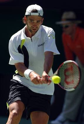 Nicolas Kiefer (Deutschland) - beidhändige Rückhand Tennis Herren Australian Open 2006, Grand Slam, ATP Tour Einzelbild Melbourne