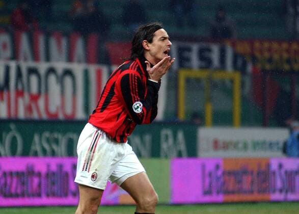 Filippo Inzaghi (Milan) verzweifelt - Fußball Herren Serie A 2005 2006, 1. Italienische Liga, AC Mailand Einzelbild Mailand Enttäuschung, Verzweiflung,