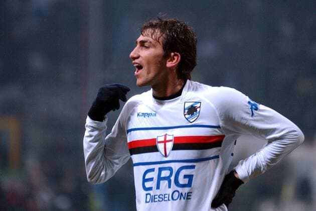 Andrea Gasbarroni (Sampdoria Genua) - Torjubel - Fußball Herren Serie A 2005 2006, 1. Italienische Liga, Sampdoria Genua Einzelbild Mailand