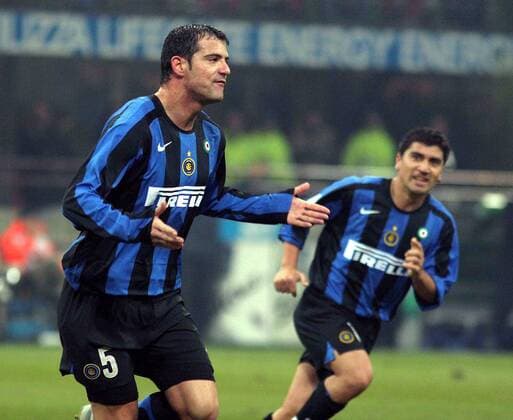 Dejan Stankovic (Inter) - Torjubel -  Fußball Herren Coppa Italia 2005 2006, Italienischer Pokal, Pokalspiel, FC Internazionale Mailand Gruppe Mailand Begeisterung, Freude,
