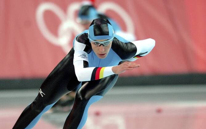 Anni Friesinger (Deutschland) Eisschnellauf OS Winter Damen Olympische Spiele Turin 2006, Winterspiele, 1000m, 1000 m, Einzelbild Turin