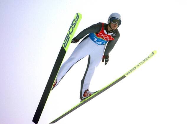 Thomas Morgenstern (Österreich) Skispringen OS Winter Herren Olympische Spiele Turin 2006, Winterspiele, Nordischer Skisport, Ski Nordisch Einzelbild Pragelato