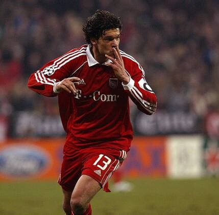 Michael Ballack (Bayern) - Torjubel -  Fußball EC 1 Herren Champions League 2005 2006, Achtelfinale, FC Bayern München Einzelbild München Freude,