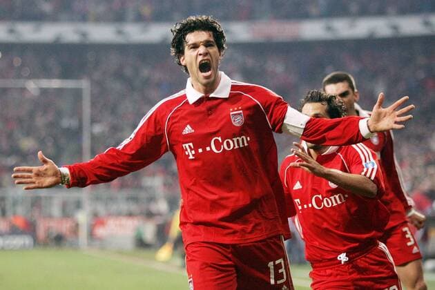 Michael Ballack (Bayern) - Torjubel Fußball EC 1 Herren Champions League 2005 2006, Achtelfinale, FC Bayern München Gruppe München Begeisterung, Freude,