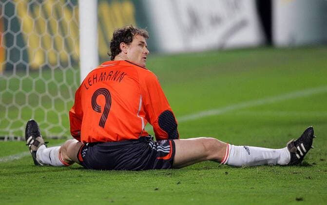Torwart Jens Lehmann (Deutschland) enttäuscht am Boden Fußball Länderspiel Herren Freundschaftsspiel 2006, Test, Testspiel, Nationalmannschaft, Nationalteam, Nationaltrikot, Einzelbild Florenz Enttäuschung,