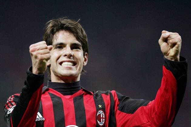 Kaka (Milan) - Torjubel Fußball EC 1 Herren Champions League 2005 2006, Achtelfinale, AC Mailand Einzelbild Mailand Freude, Begeisterung,
