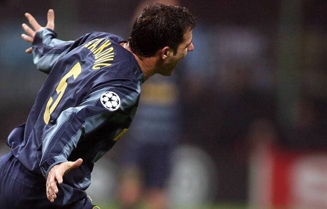 Dejan Stankovic (Inter) - Torjubel -  Fußball EC 1 Herren Champions League 2005 2006, FC Internazionale Mailand Einzelbild Mailand Begeisterung, Freude,