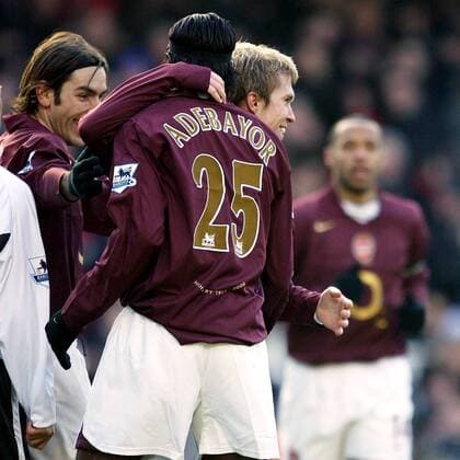 Torjubel Arsenal: Emmanuel Adebayor (vorn) und Torschütze Aliaksandr Hleb Fußball Herren English Premier League 2005 2006, 1. Englische Liga, Arsenal FC London Gruppe London Freude,