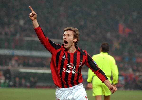 Andriy Shevchenko (Milan) - Torjubel Fußball Herren Serie A 2005 2006, 1. Italienische Liga, AC Mailand Einzelbild Mailand Begeisterung, Freude,
