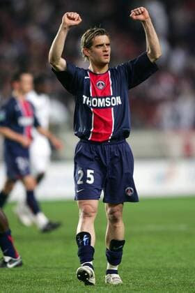 Jerome Rothen (Paris St. Germain) - Schlußjubel -  Fußball Herren Ligue 1 2005 2006, 1. Französische Liga, Paris Saint Germain, PSG, Vdig Einzelbild pan13469 Paris Freude,  
