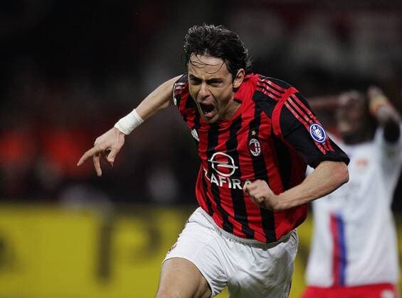 Filippo Inzaghi (Milan) - Torjubel -  Fußball EC 1 Herren UEFA Champions League 2005 2006, AC Mailand, Serie A, 1. Italienische Liga, Einzelbild Mailand Freude, Begeisterung,