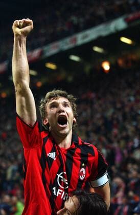 Andriy Shevchenko (Milan) - Torjubel Fußball EC 1 Herren Champions League 2005 2006, AC Mailand Einzelbild Mailand Freude, Begeisterung,
