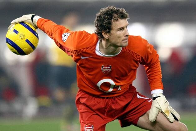 Torwart Jens Lehmann (Arsenal) - Abwurf -  Fußball EC 1 Herren Champions League 2005 2006, Arsenal FC London Einzelbild Turin Dynamik,