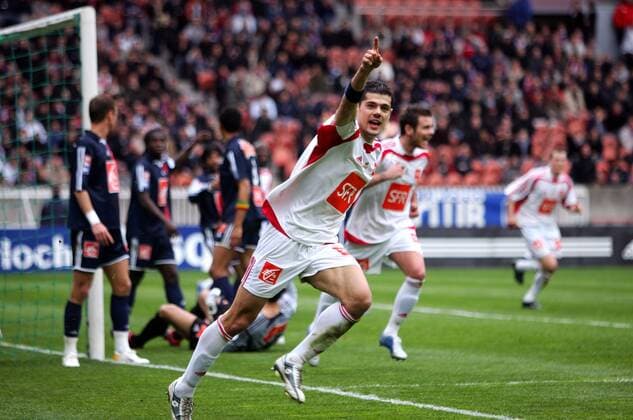 Efstathios Tavlaridis (Lille) - Torjubel -  Fußball Herren Coupe de France 2005 2006, Französischer Pokal, Pokalspiel, Paris Saint Germain - OSC Lille 2:1, PSG Einzelbild pan13648 Paris Freude,  