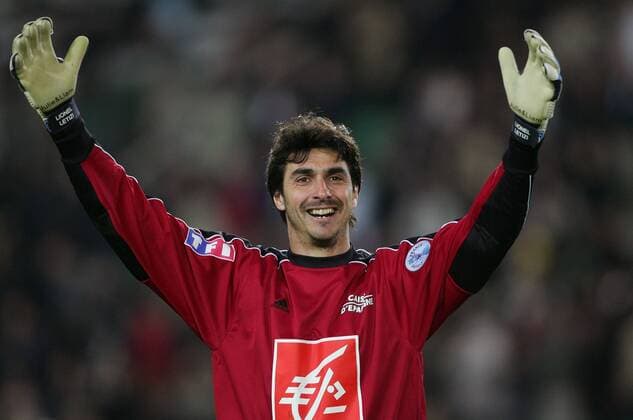 Torwart Lionel Letizi (Paris St. Germain) - Schlussjubel -  Fußball Herren Coupe de France 2005 2006, Französischer Pokal, Pokalspiel, Paris Saint Germain, PSG Einzelbild pan13743 Nantes Freude,  