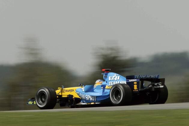 Fernando Alonso (Spanien Renault) in seinem Boliden Motorsport Grand Prix Herren Großer Preis von Europa 2006, Formel 1 Weltmeisterschaft, F1, F, GP, WM, Qualifying Totale Nürburgring Nürburg