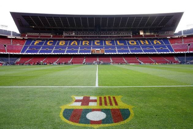 Fußball, Stadiongeschichte FC Barcelona Das leere Estadio Nou Camp, Heimspielstätte des FC Barcelona -  Fußball EC 1 Herren Champions League 2005 2006, Barca Totale Nou Camp Barcelona