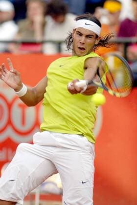 Rafael Nadal (Spanien) - Vorhand -  Tennis Herren ATP Masters Series Rom 2006, ATP Tour Einzelbild Rom Dynamik,