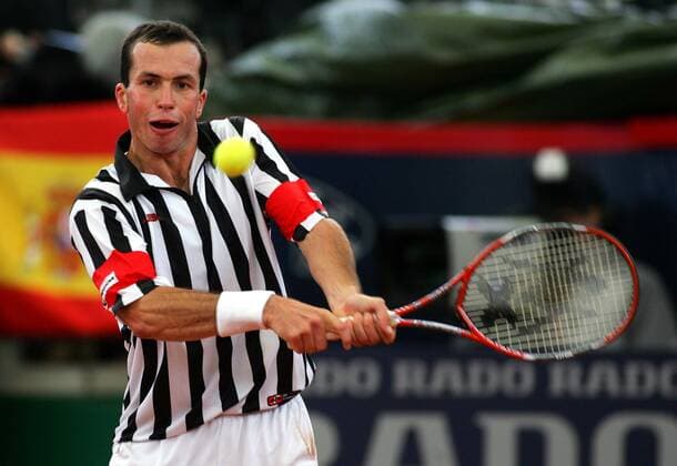 Radek Stepanek (Tschechien) - Rückhand Tennis Herren Masters Series Hamburg 2006, ATP Tour, Finale, Endspiel, Einzelbild Am Rothenbaum Hamburg Dynamik,