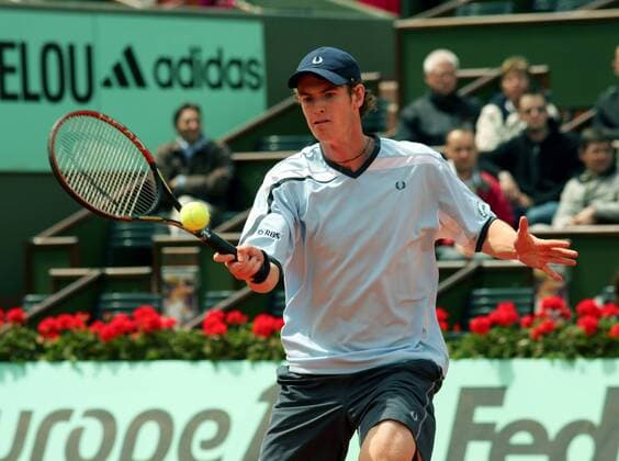 Andrew Murray (Großbritannien) - Vorhandvolley Tennis Herren French Open 2006, ATP Tour, Grand Slam Einzelbild Roland Garros Paris Dynamik,
